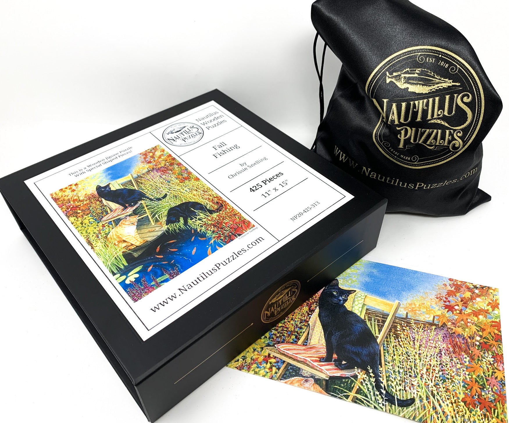 Fall Fishing - 425 Piece Wooden Jigsaw Puzzle - Nautilus Puzzles - Wooden Jigsaw Puzzles For Adults
