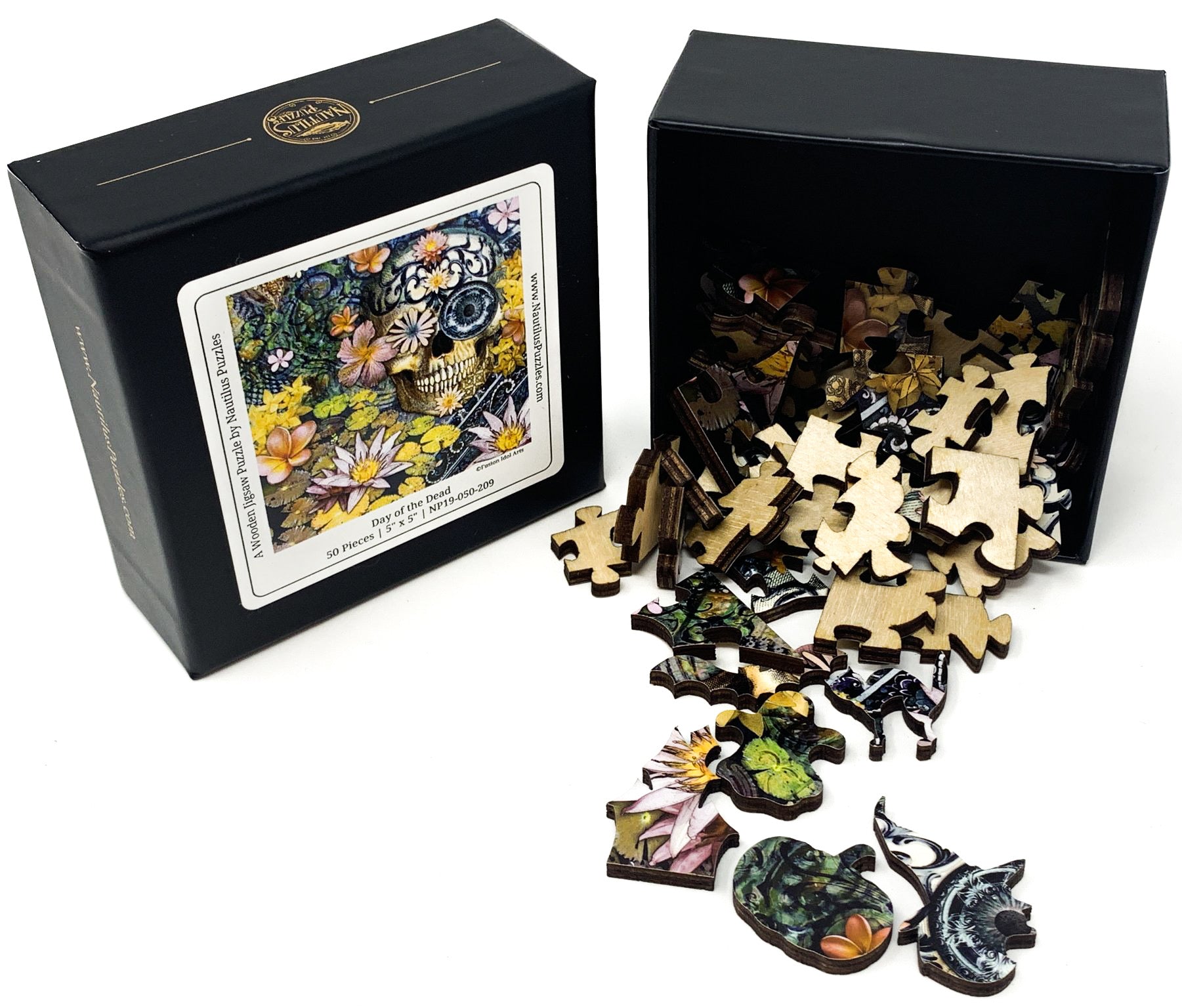 Day of the Dead (50 Piece Mini Halloween Wooden Jigsaw Puzzle) - Nautilus Puzzles - Wooden Jigsaw Puzzles For Adults