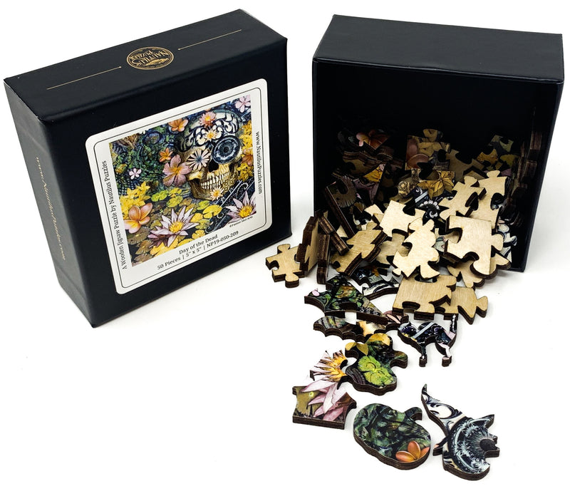 Day of the Dead (50 Piece Mini Halloween Wooden Jigsaw Puzzle) - Nautilus Puzzles - Wooden Jigsaw Puzzles For Adults