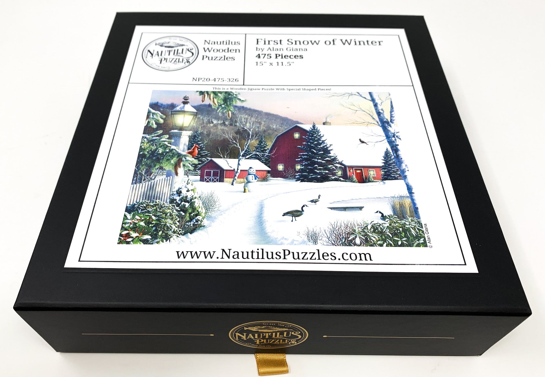 First Snow of Winter (475 Piece Wooden Jigsaw Puzzle) - Nautilus Puzzles - Wooden Jigsaw Puzzles For Adults