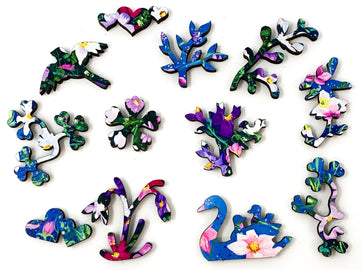 Cosmos Meadow (48 Piece Mini Wooden Jigsaw Puzzle) - Nautilus Puzzles - Wooden Jigsaw Puzzles For Adults