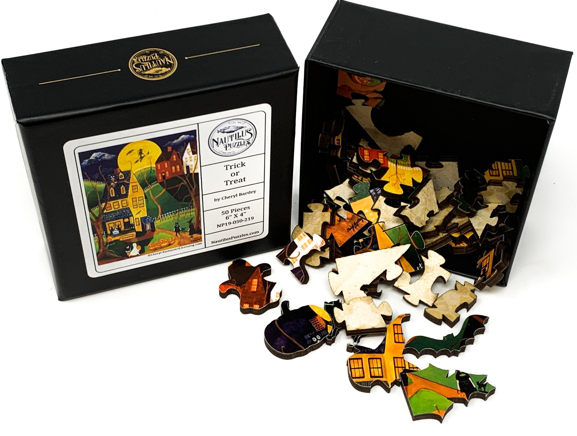 Trick or Treat (50 Piece Mini Halloween Wooden Jigsaw Puzzle) - Nautilus Puzzles - Wooden Jigsaw Puzzles For Adults