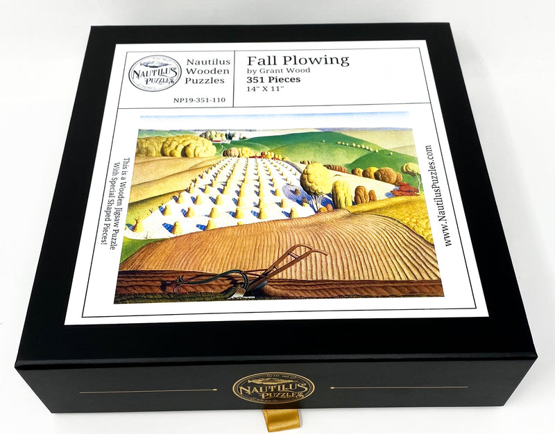 Fall Plowing by Grant Wood (351 Piece Fall Wooden Jigsaw Puzzle) - Nautilus Puzzles - Wooden Jigsaw Puzzles For Adults