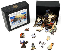 Home For Christmas (51 Piece Mini Christmas Wooden Jigsaw Puzzle) - Nautilus Puzzles - Wooden Jigsaw Puzzles For Adults