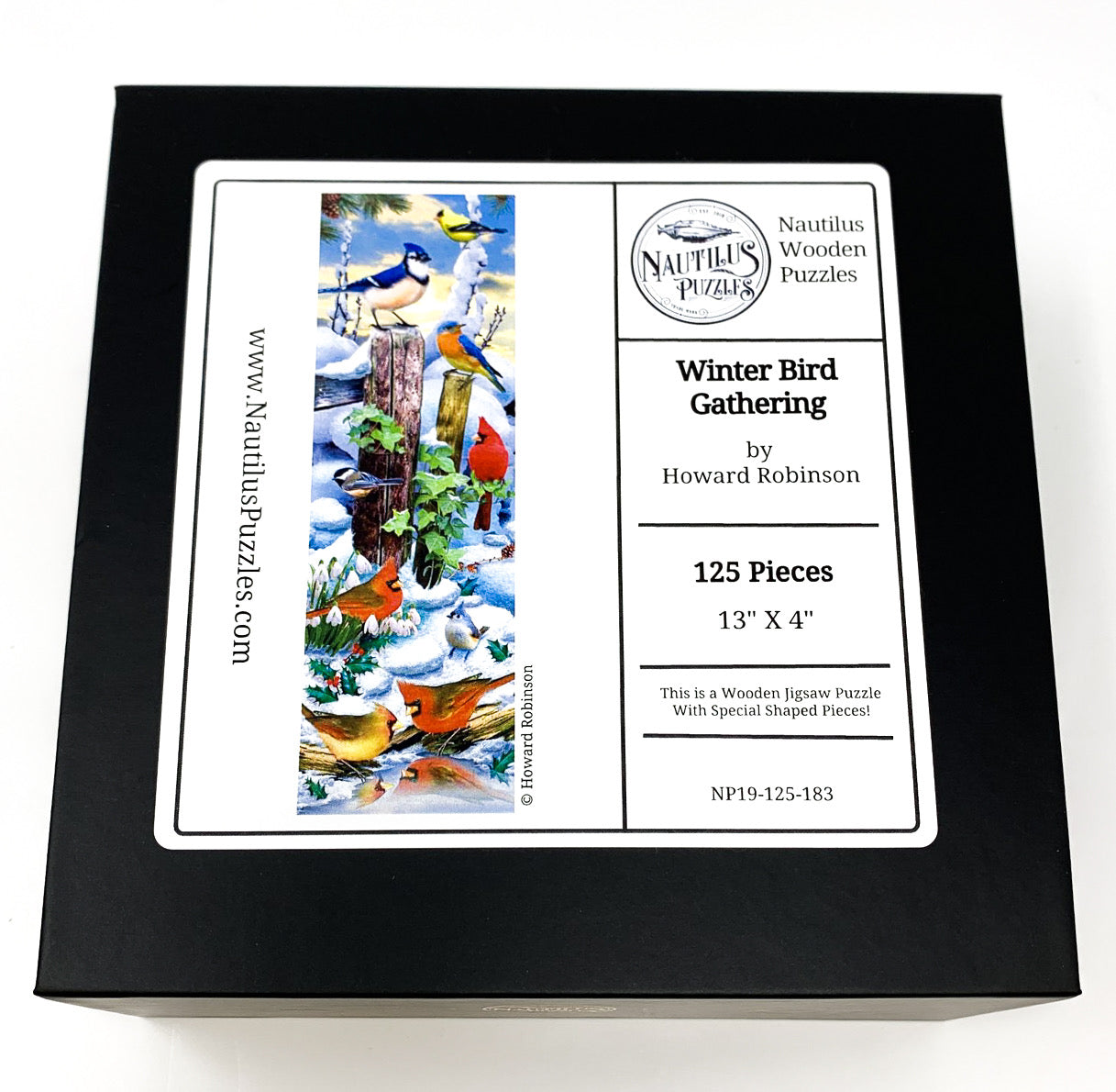 Winter Bird Gathering (125 Piece Wooden Jigsaw Puzzle) - Nautilus Puzzles - Wooden Jigsaw Puzzles For Adults