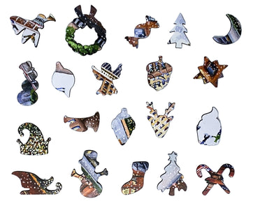 Ice Skaters at Rockefeller Center (249 Piece Wooden Christmas Puzzle) - Nautilus Puzzles - Wooden Jigsaw Puzzles For Adults