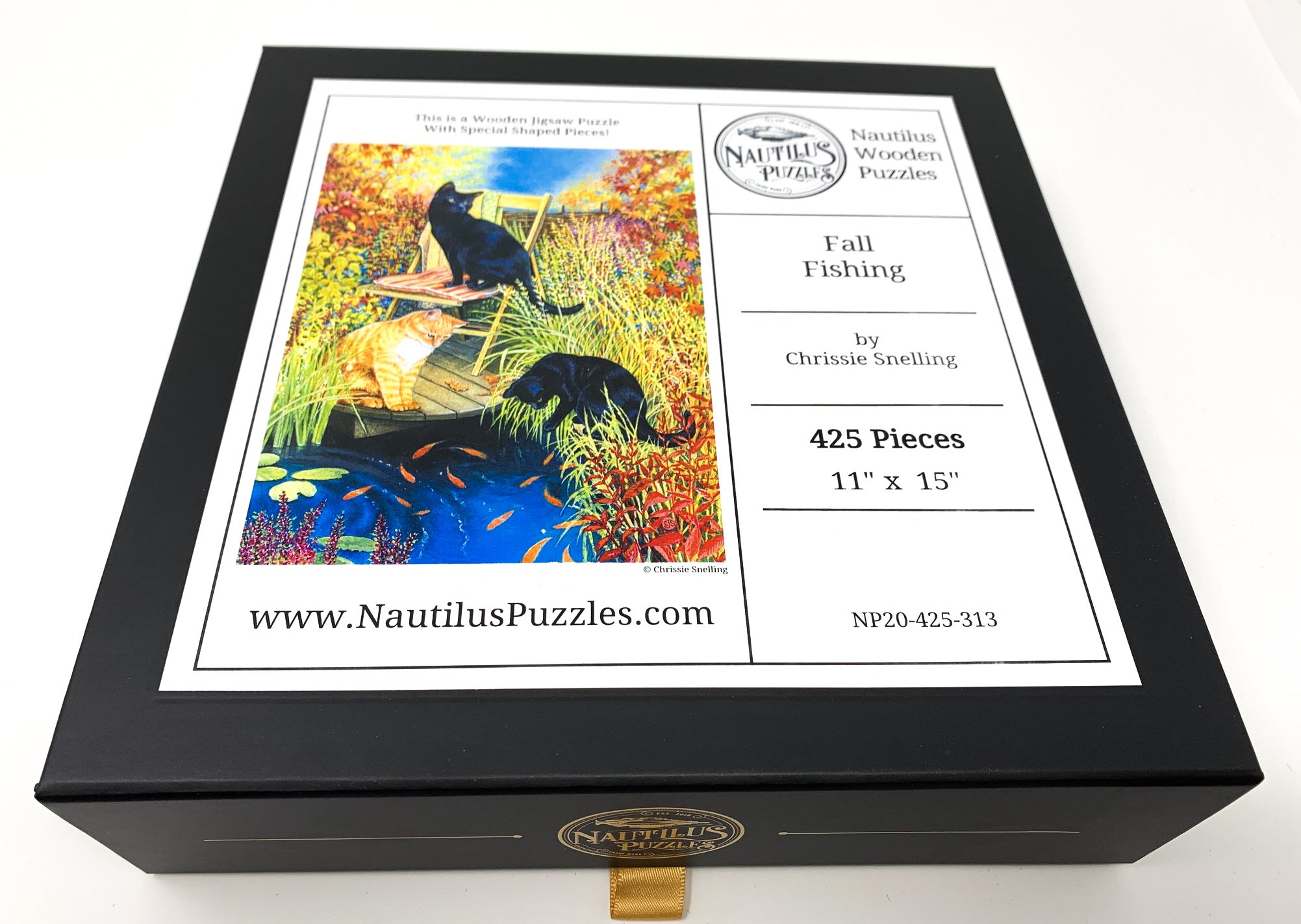 Fall Fishing - 425 Piece Wooden Jigsaw Puzzle - Nautilus Puzzles - Wooden Jigsaw Puzzles For Adults