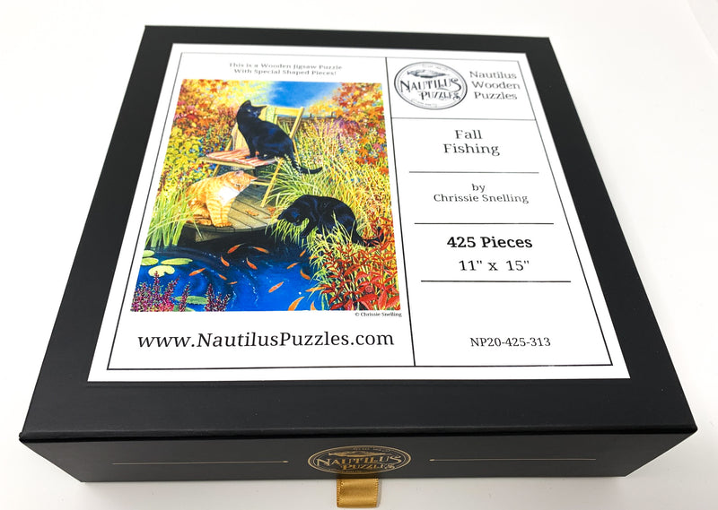 Fall Fishing - 425 Piece Wooden Jigsaw Puzzle - Nautilus Puzzles - Wooden Jigsaw Puzzles For Adults