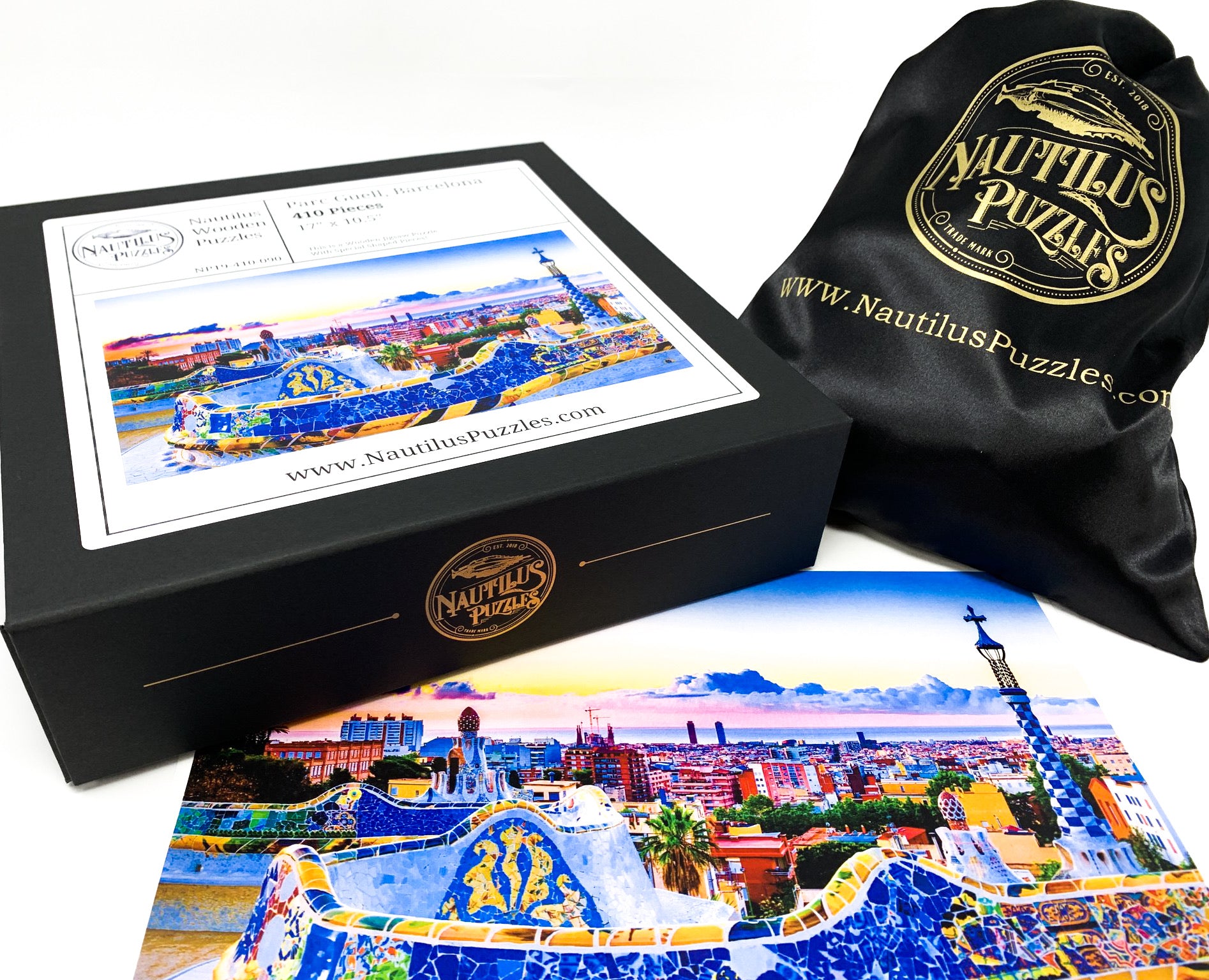 Parc Güell, Barcelona (410 Piece Wooden Jigsaw Puzzle) - Nautilus Puzzles - Wooden Jigsaw Puzzles For Adults