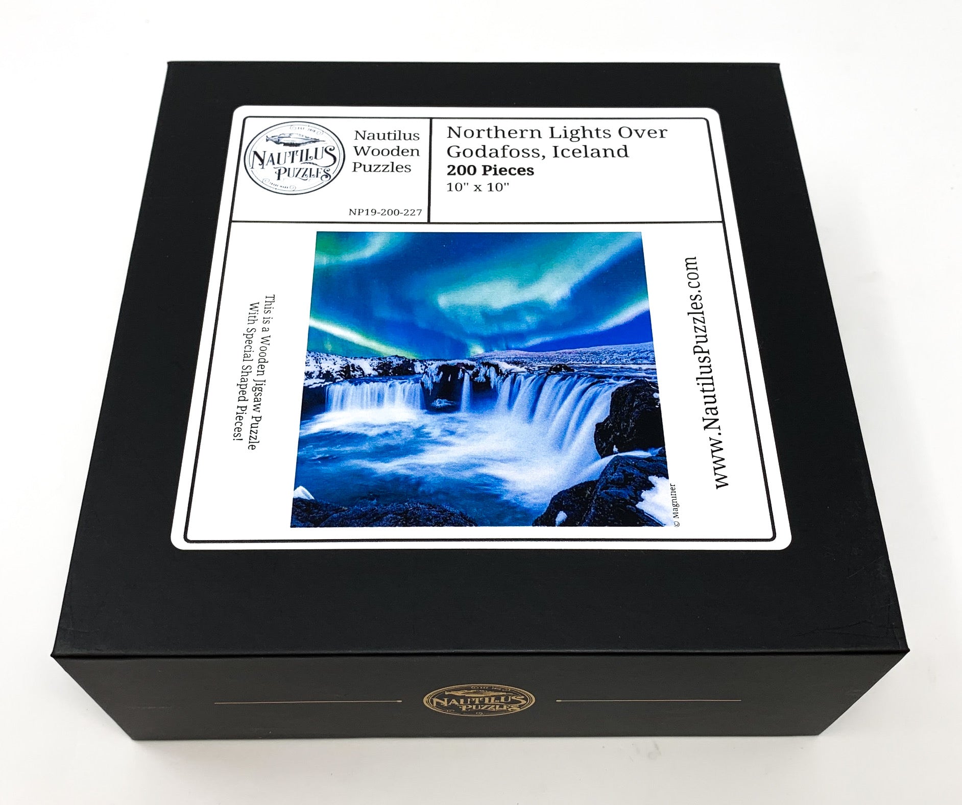 Northern Lights Over Godafoss, Iceland - 200 Piece Wooden Jigsaw