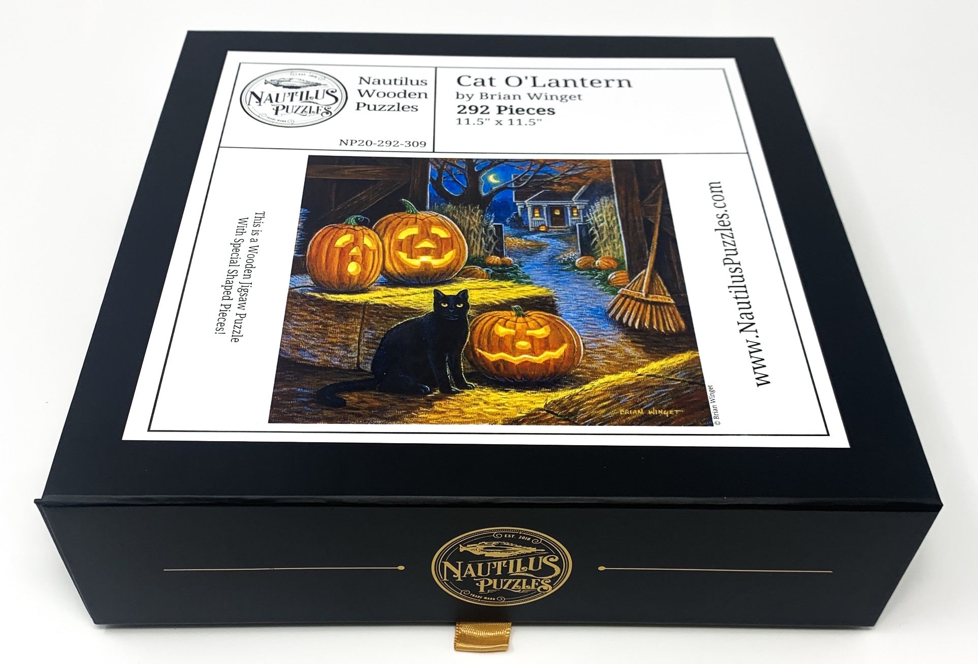 Cat O'Lantern  - 292 Piece Halloween Jigsaw Puzzle - Nautilus Puzzles - Wooden Jigsaw Puzzles For Adults