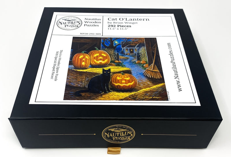 Cat O'Lantern  - 292 Piece Halloween Jigsaw Puzzle - Nautilus Puzzles - Wooden Jigsaw Puzzles For Adults
