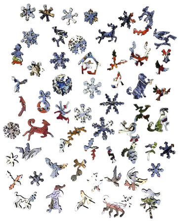 Adirondack Christmas Birds (461 Piece Christmas Wooden Puzzle Jigsaw) - Nautilus Puzzles - Wooden Jigsaw Puzzles For Adults