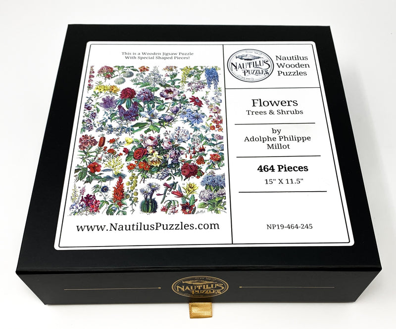 Flowers - Trees & Shrubs (464 Piece Wooden Jigsaw Puzzle) - Nautilus Puzzles - Wooden Jigsaw Puzzles For Adults