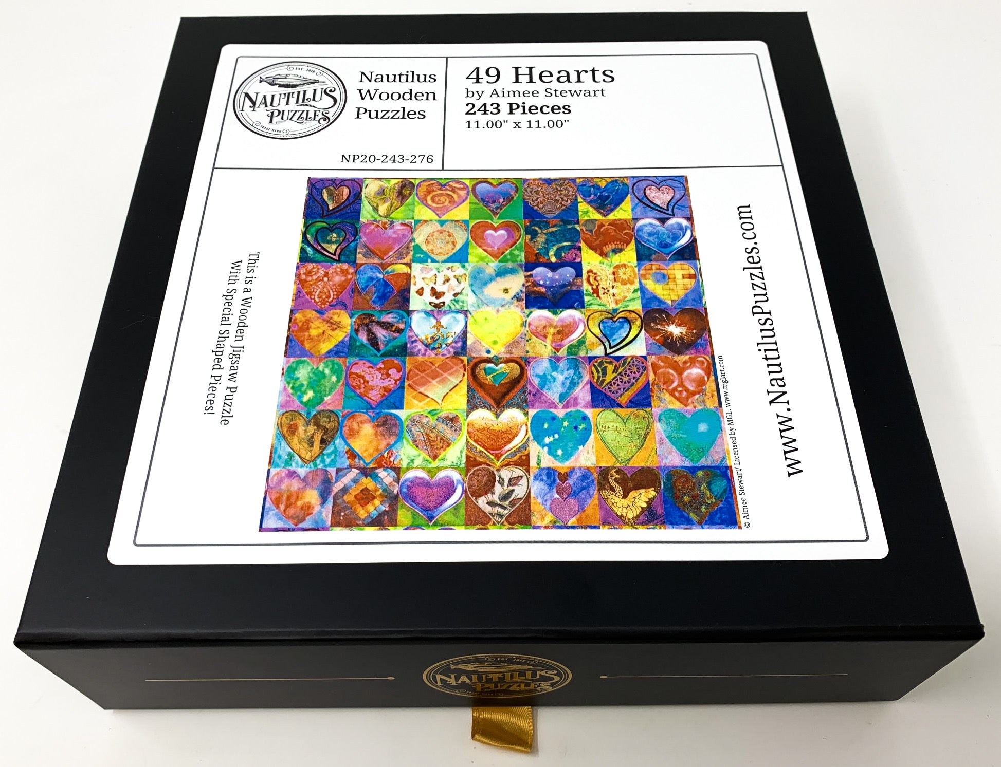 49 Hearts (243 Piece Wooden Jigsaw Puzzle) - Nautilus Puzzles - Wooden Jigsaw Puzzles For Adults