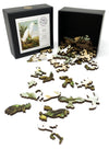Snowy Heron (50 Pieces) Mini Wooden Puzzle - Nautilus Puzzles - Wooden Jigsaw Puzzles For Adults