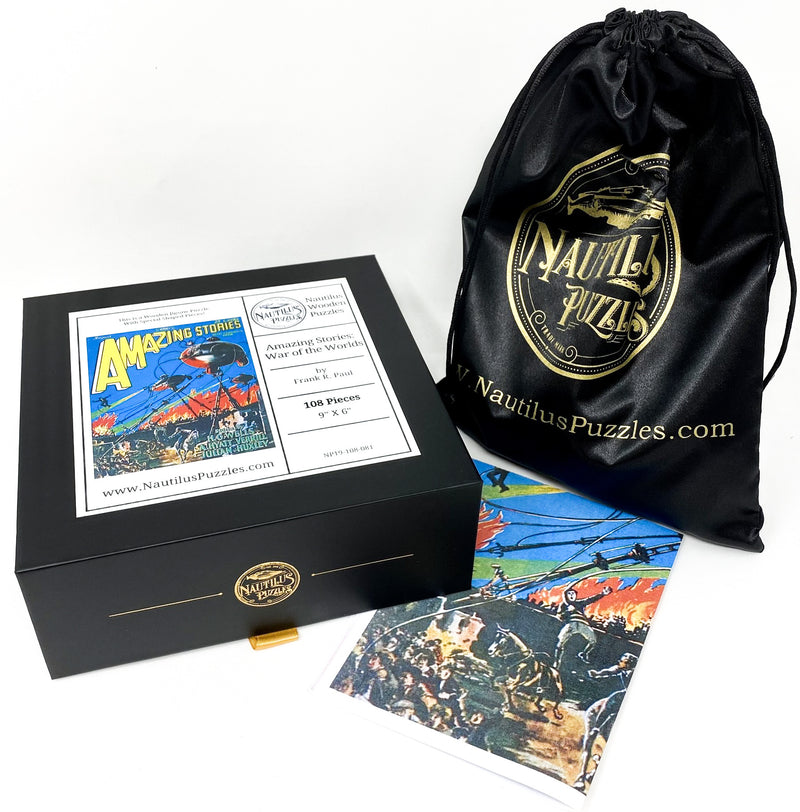 Amazing Stories: War of the Worlds (108 Piece Wooden Jigsaw Puzzle) - Nautilus Puzzles - Wooden Jigsaw Puzzles For Adults