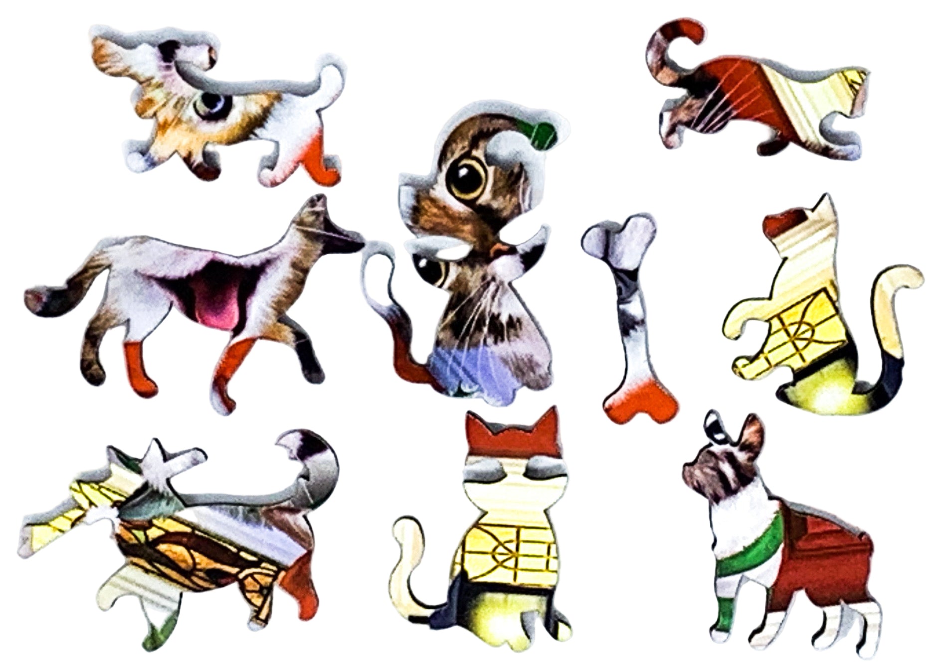 Crazy Christmas Cats (55 Piece Mini Christmas Wooden Jigsaw Puzzle