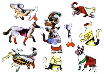 Crazy Christmas Cats (55 Piece Mini Christmas Wooden Jigsaw Puzzle) - Nautilus Puzzles - Wooden Jigsaw Puzzles For Adults