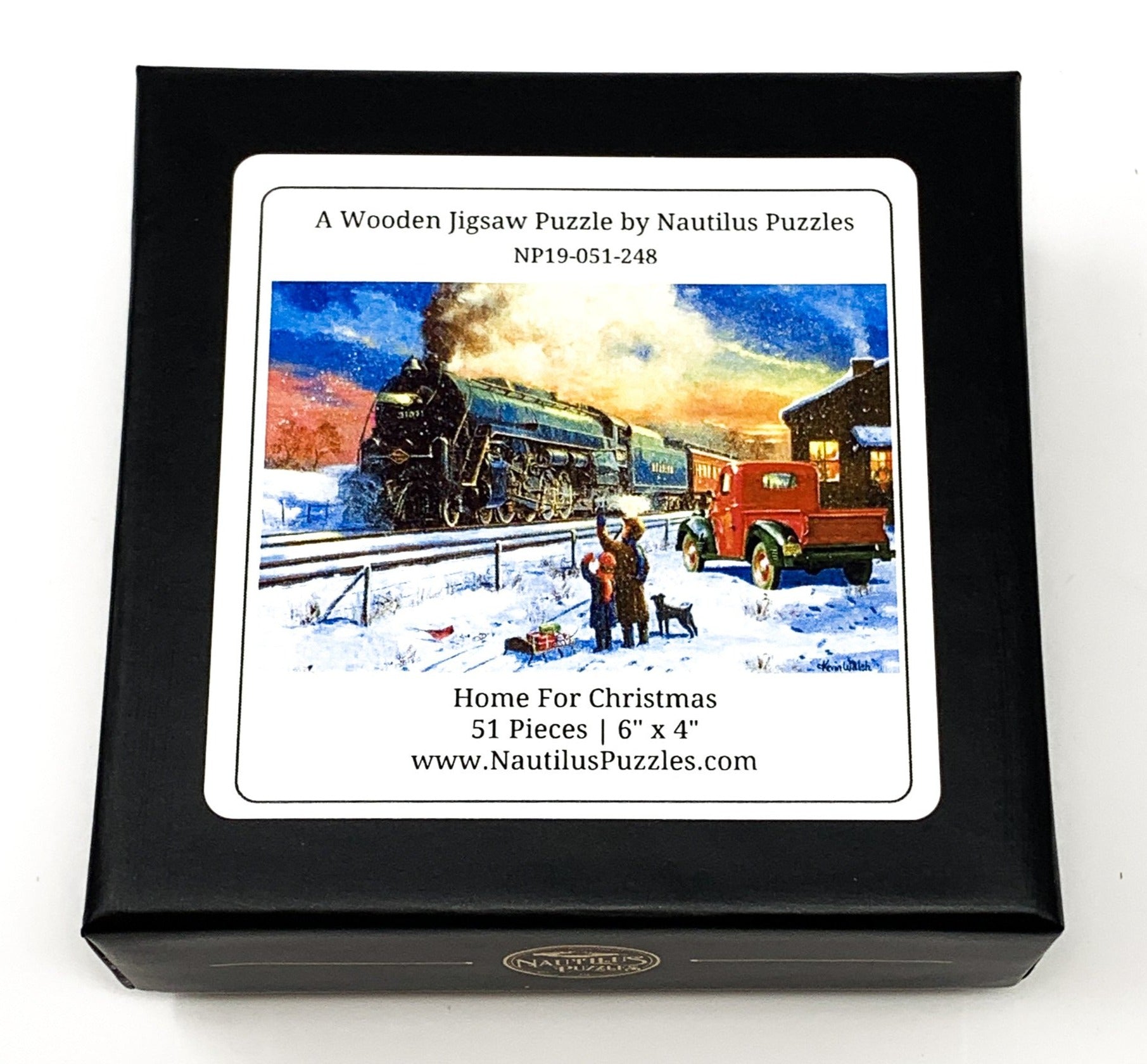 Home For Christmas (51 Piece Mini Christmas Wooden Jigsaw Puzzle) - Nautilus Puzzles - Wooden Jigsaw Puzzles For Adults