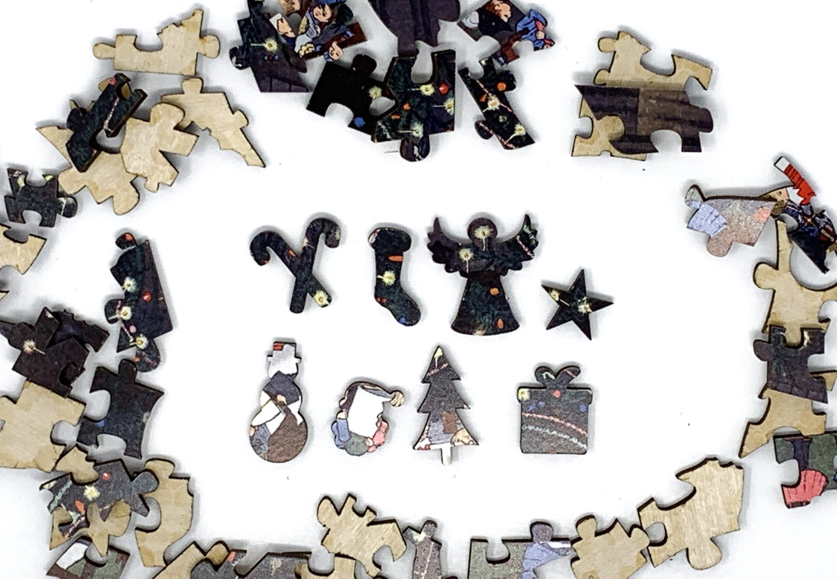 The Giant Christmas Tree (51 Pieces) Mini Wooden Christmas Puzzle - Nautilus Puzzles - Wooden Jigsaw Puzzles For Adults