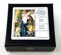 Hello, Santa (Victorian Santa 6) (50 Piece Mini Wooden Christmas Jigsaw Puzzle) - Nautilus Puzzles - Wooden Jigsaw Puzzles For Adults