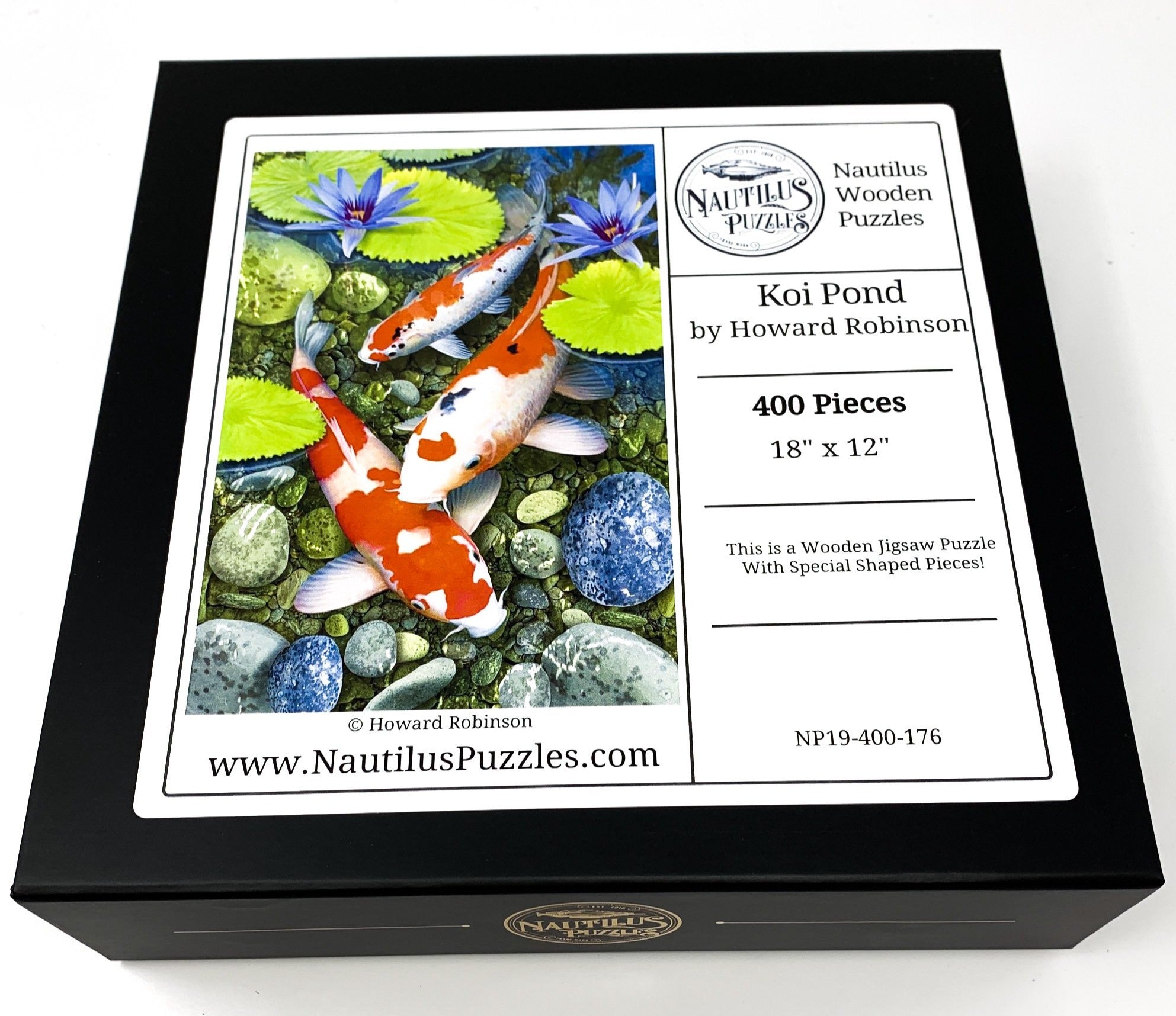 Koi Pond by Howard Robinson (400 Piece Wooden Jigsaw Puzzle) - Nautilus Puzzles - Wooden Jigsaw Puzzles For Adults