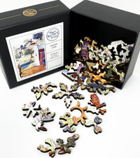 Garden Lady (47 Pieces) by Charles Robinson, Mini Wooden Jigsaw Puzzle - Nautilus Puzzles - Wooden Jigsaw Puzzles For Adults
