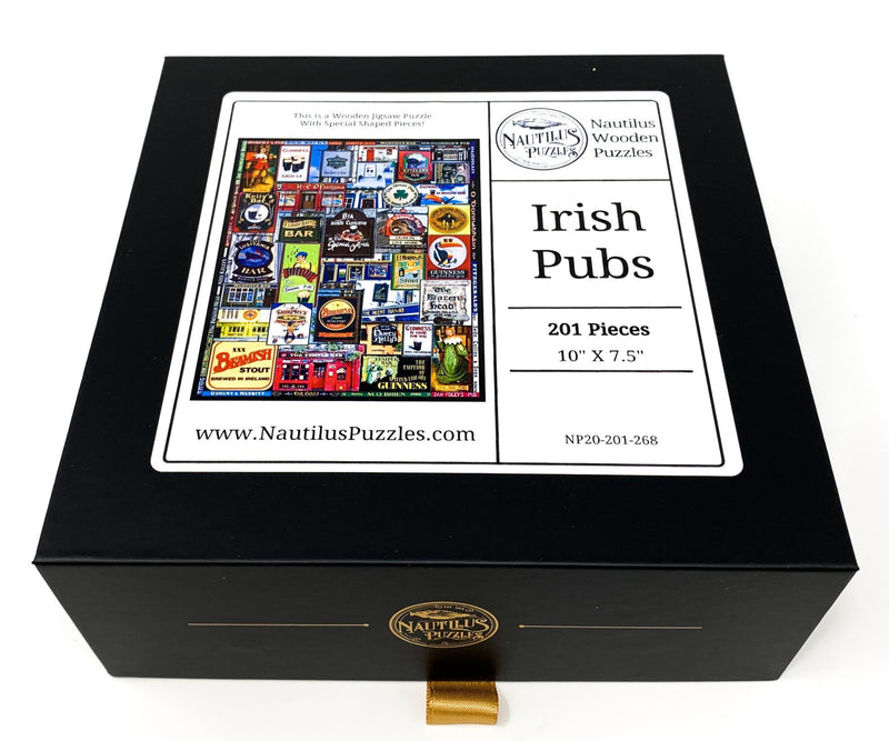 Irish Pubs (201 Piece Wooden Jigsaw Puzzle) - Nautilus Puzzles - Wooden Jigsaw Puzzles For Adults