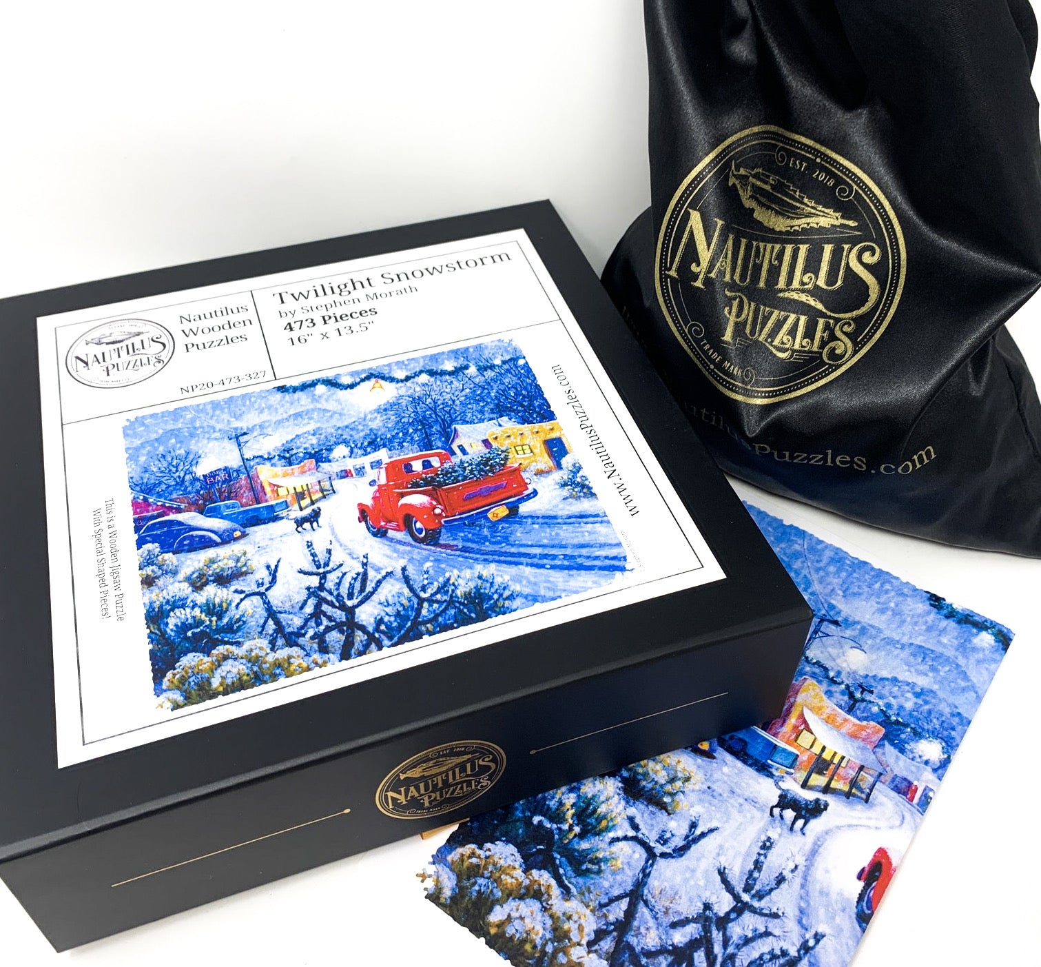 Twilight Snowstorm (473 Piece Wooden Jigsaw Puzzle) | Nautilus Puzzles