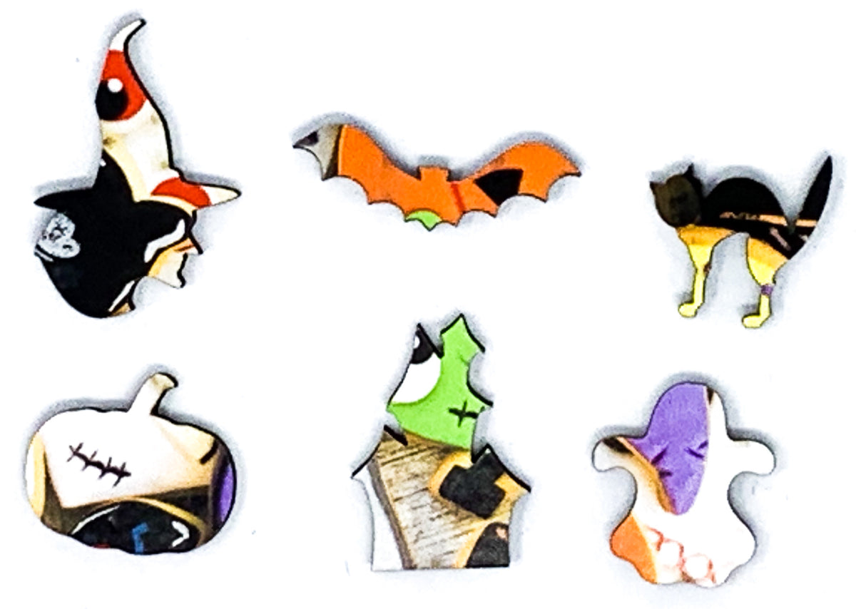 Creepy Cookies (50 Pieces) Mini Halloween Wooden Jigsaw Puzzle - Nautilus Puzzles - Wooden Jigsaw Puzzles For Adults