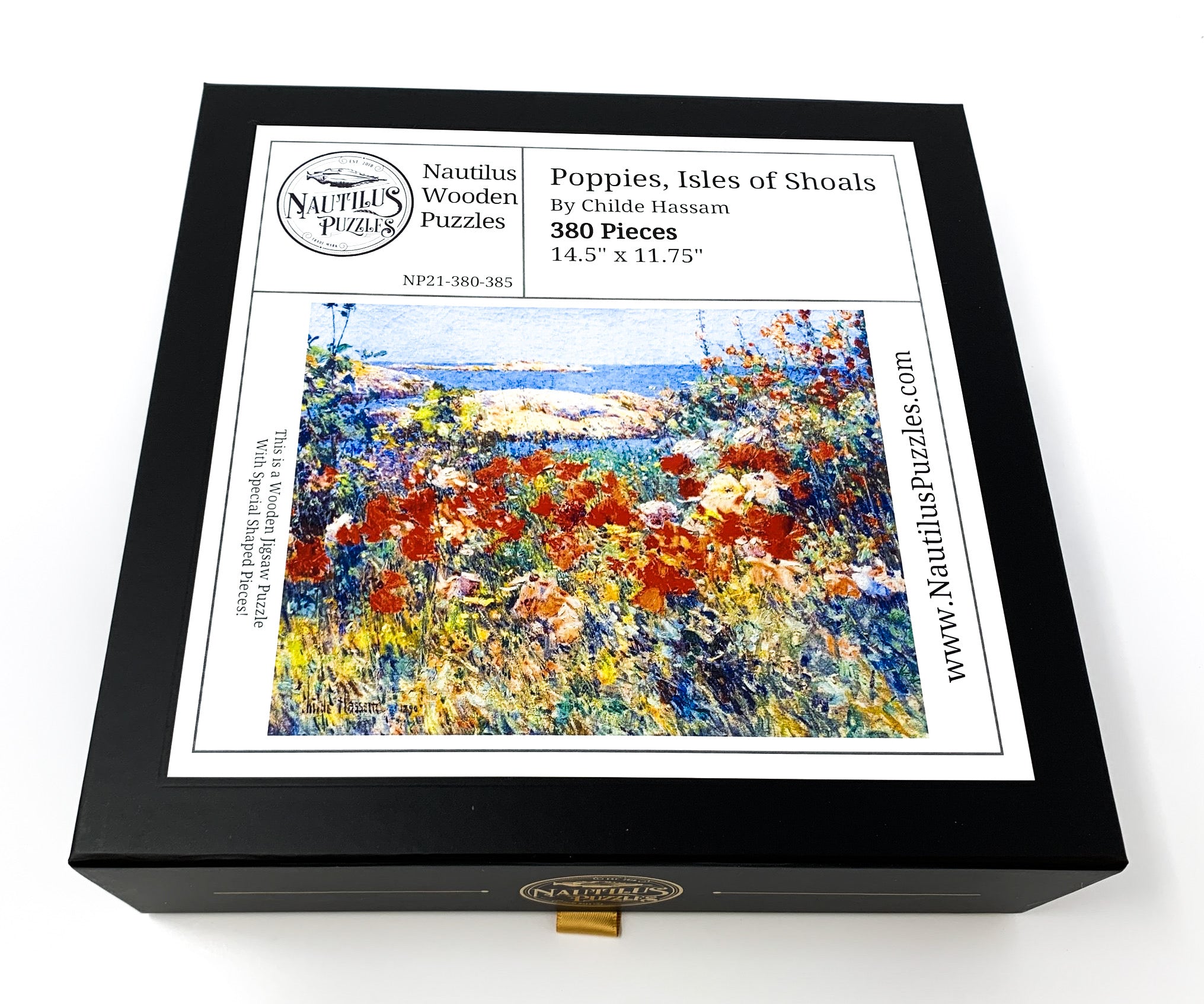 Poppies, Isles of Shoals, Maine by Childe Hassam (380 Piece Wooden Jigsaw Puzzle) - Nautilus Puzzles - Wooden Jigsaw Puzzles For Adults
