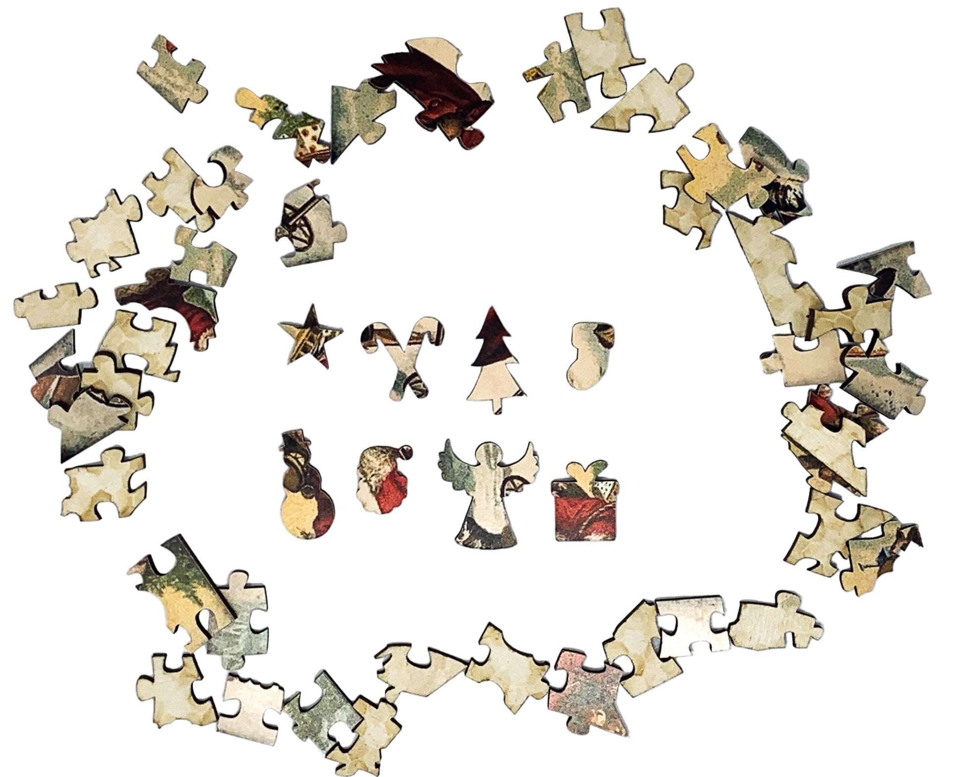 Skiing Santa (Victorian Santa 4) - 51 Piece Mini Wooden Jigsaw