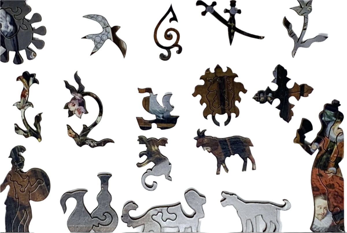 Collector's Cabinet by Brueghel the Elder and Hieronymus Francken (601 Piece Wooden Jigsaw Puzzle) - Nautilus Puzzles - Wooden Jigsaw Puzzles For Adults