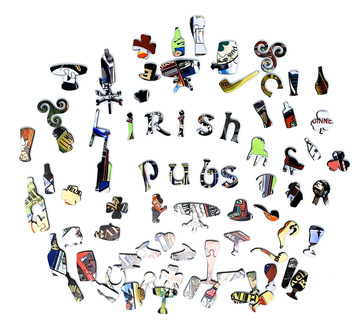 Irish Pubs (501 Piece Wooden Jigsaw Puzzle) - Nautilus Puzzles - Wooden Jigsaw Puzzles For Adults