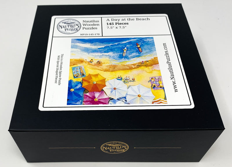 A Day at the Beach (145 Piece Wooden Jigsaw Puzzle) - Nautilus Puzzles - Wooden Jigsaw Puzzles For Adults