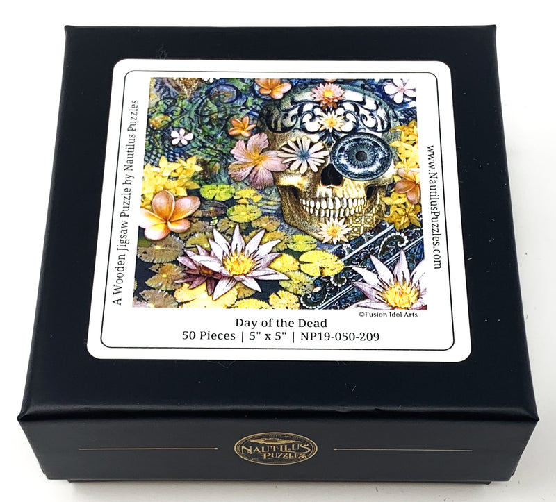 Day of the Dead (50 Piece Mini Halloween Wooden Jigsaw Puzzle) - Nautilus Puzzles - Wooden Jigsaw Puzzles For Adults