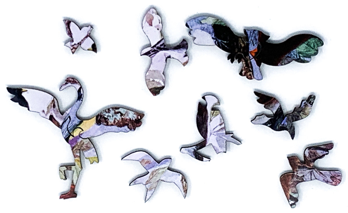 Field Birds (50 Piece Mini Wooden Jigsaw Puzzle) - Nautilus Puzzles - Wooden Jigsaw Puzzles For Adults