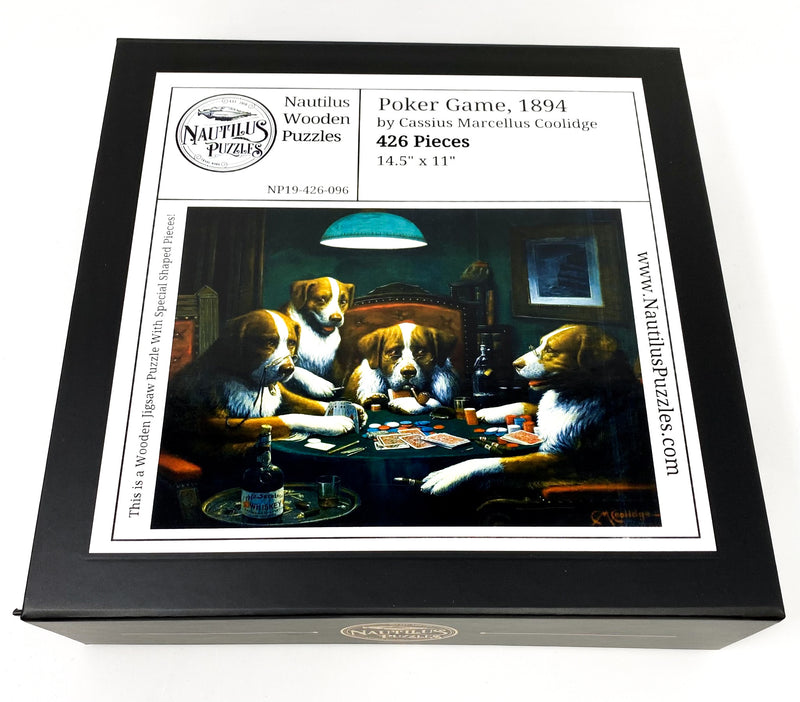 Poker Game, 1894 (426 Piece Wooden Jigsaw Puzzle) - Nautilus Puzzles - Wooden Jigsaw Puzzles For Adults