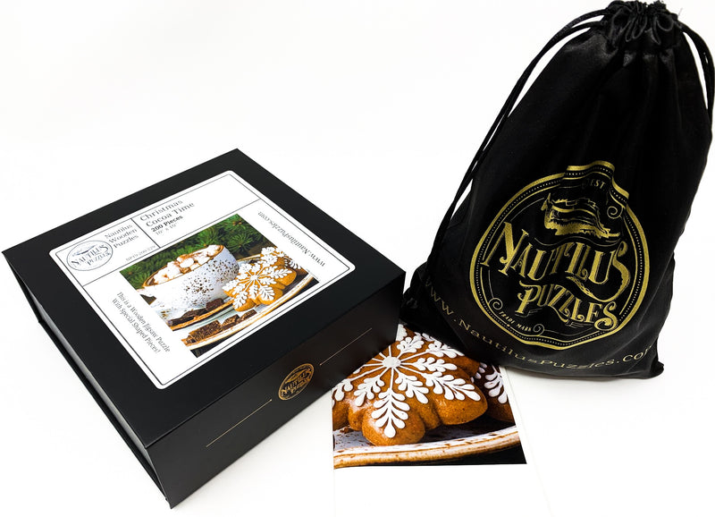 Christmas Cocoa Time - 200 Piece Christmas Wooden Jigsaw Puzzle - Nautilus Puzzles - Wooden Jigsaw Puzzles For Adults