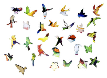 Tropical Birds - 222 Piece Wooden Jigsaw Puzzle - Nautilus Puzzles - Wooden Jigsaw Puzzles For Adults