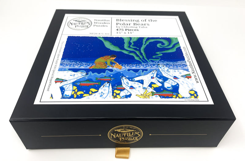 Blessing of the Polar Bears - 475 Piece Wooden Jigsaw Puzzle - Nautilus Puzzles - Wooden Jigsaw Puzzles For Adults