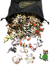 Crazy Christmas Cats - 261 Piece Christmas Wooden Jigsaw Puzzle - Nautilus Puzzles - Wooden Jigsaw Puzzles For Adults