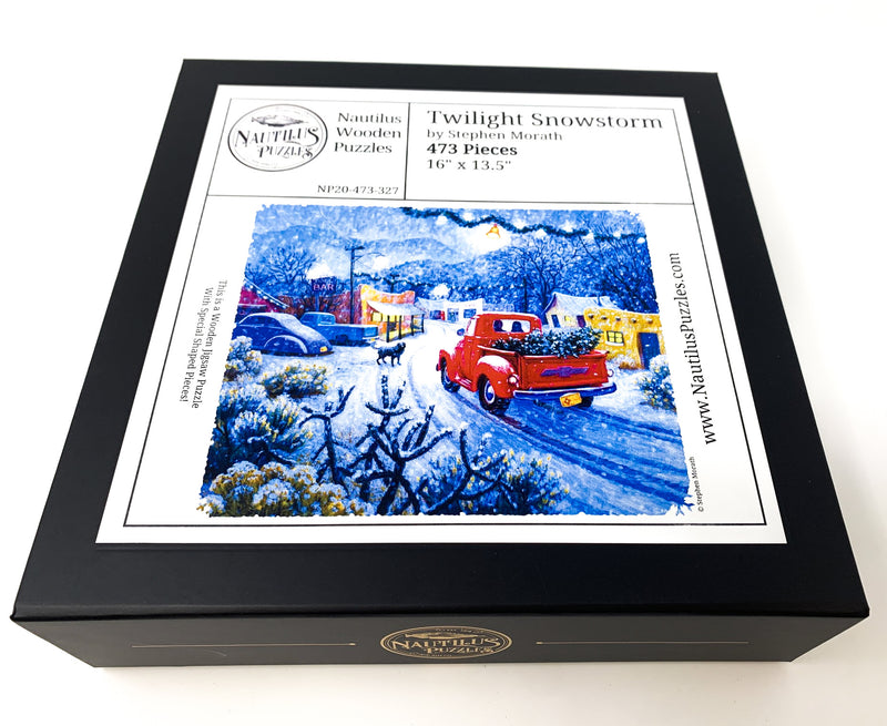 Twilight Snowstorm (473 Piece Wooden Jigsaw Puzzle) - Nautilus Puzzles - Wooden Jigsaw Puzzles For Adults