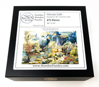 Ocean Life by James M. Sommerville (475 Piece Ocean Wooden Jigsaw Puzzle) - Nautilus Puzzles - Wooden Jigsaw Puzzles For Adults