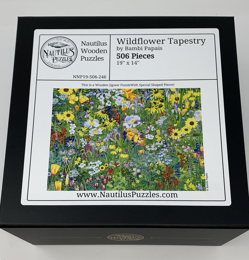 Wildflower Tapestry (506 Piece Wooden Jigsaw Puzzle) - Nautilus Puzzles - Wooden Jigsaw Puzzles For Adults