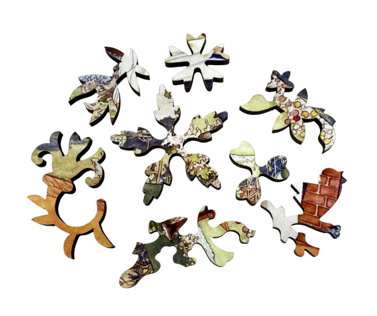 Garden Lady (47 Pieces) by Charles Robinson, Mini Wooden Jigsaw Puzzle - Nautilus Puzzles - Wooden Jigsaw Puzzles For Adults