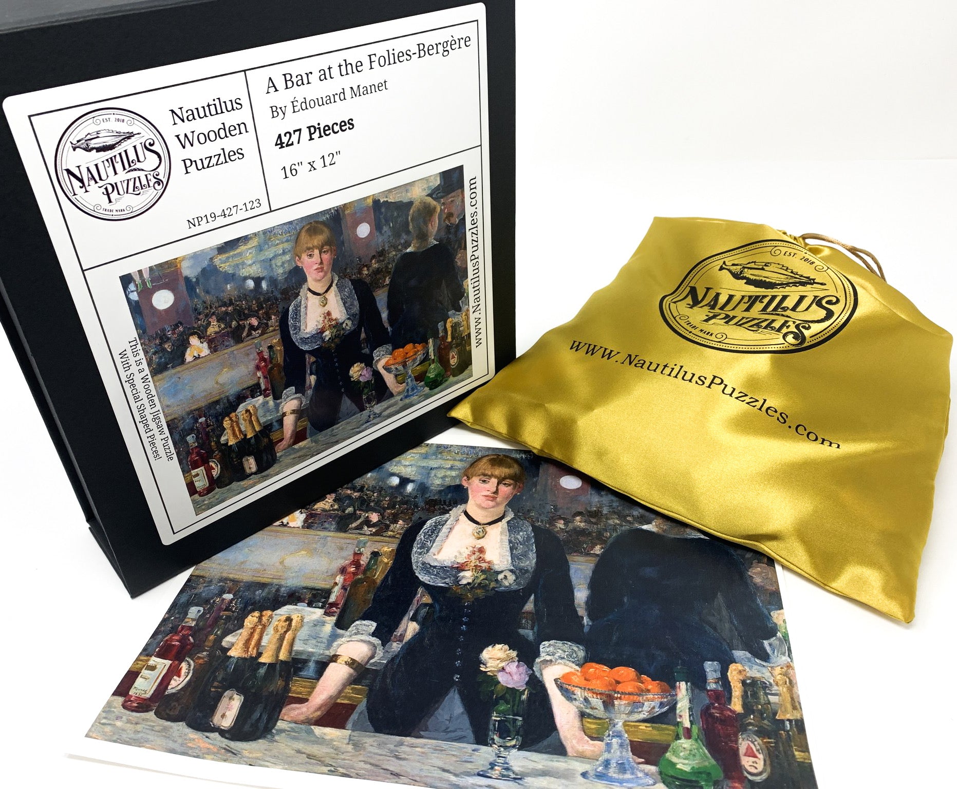 A Bar at the Folies-Bergere (427 Piece Wooden Jigsaw Puzzle) - Nautilus Puzzles - Wooden Jigsaw Puzzles For Adults