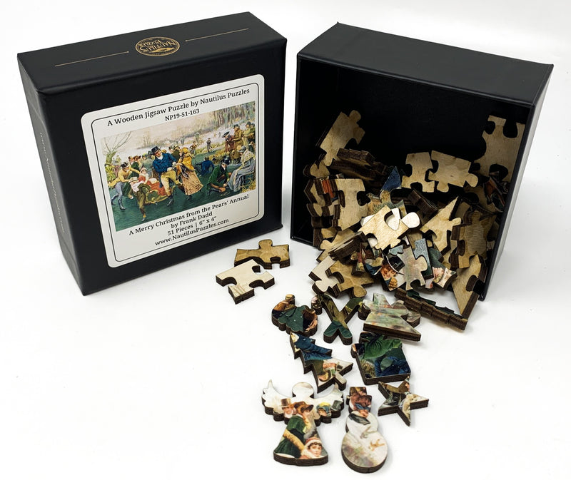 A Merry Christmas from the Pears' Annual (51 Piece Mini Christmas Wooden Puzzle) - Nautilus Puzzles - Wooden Jigsaw Puzzles For Adults