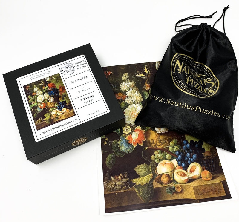Flowers, 1780 by Jan van Os (172 Piece Wooden Jigsaw Puzzle) - Nautilus Puzzles - Wooden Jigsaw Puzzles For Adults
